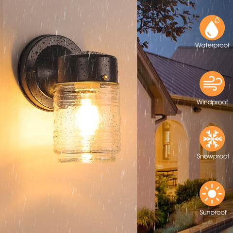MATAMEYE Jelly Jar lantern in black finish for durable exterior lighting