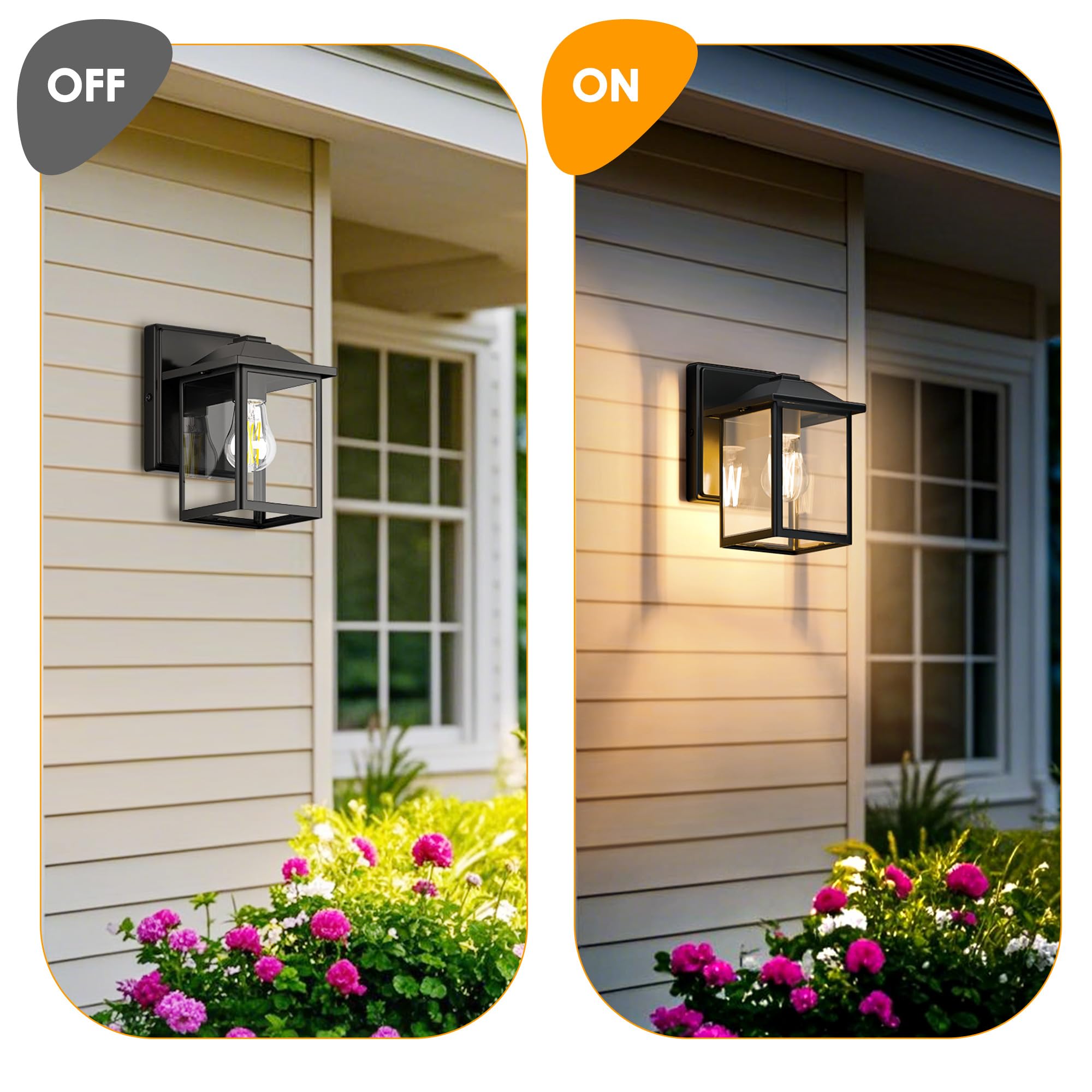 MATAMEYE outdoor wall lantern installation process with included mounting hardware.