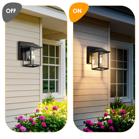 MATAMEYE outdoor wall lantern installation process with included mounting hardware.