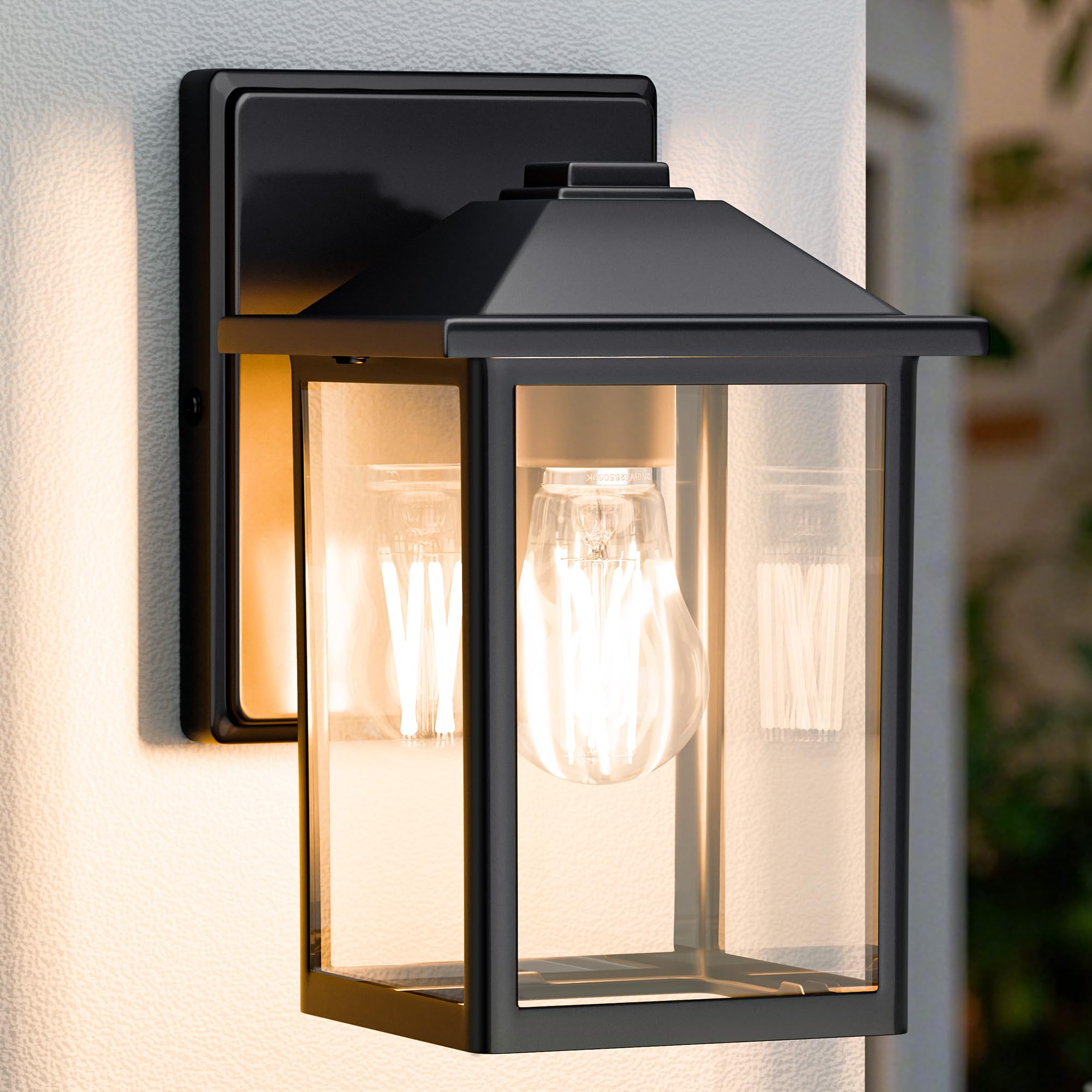 MATAMEYE outdoor wall lantern with weatherproof metal frame for outdoor entryways.