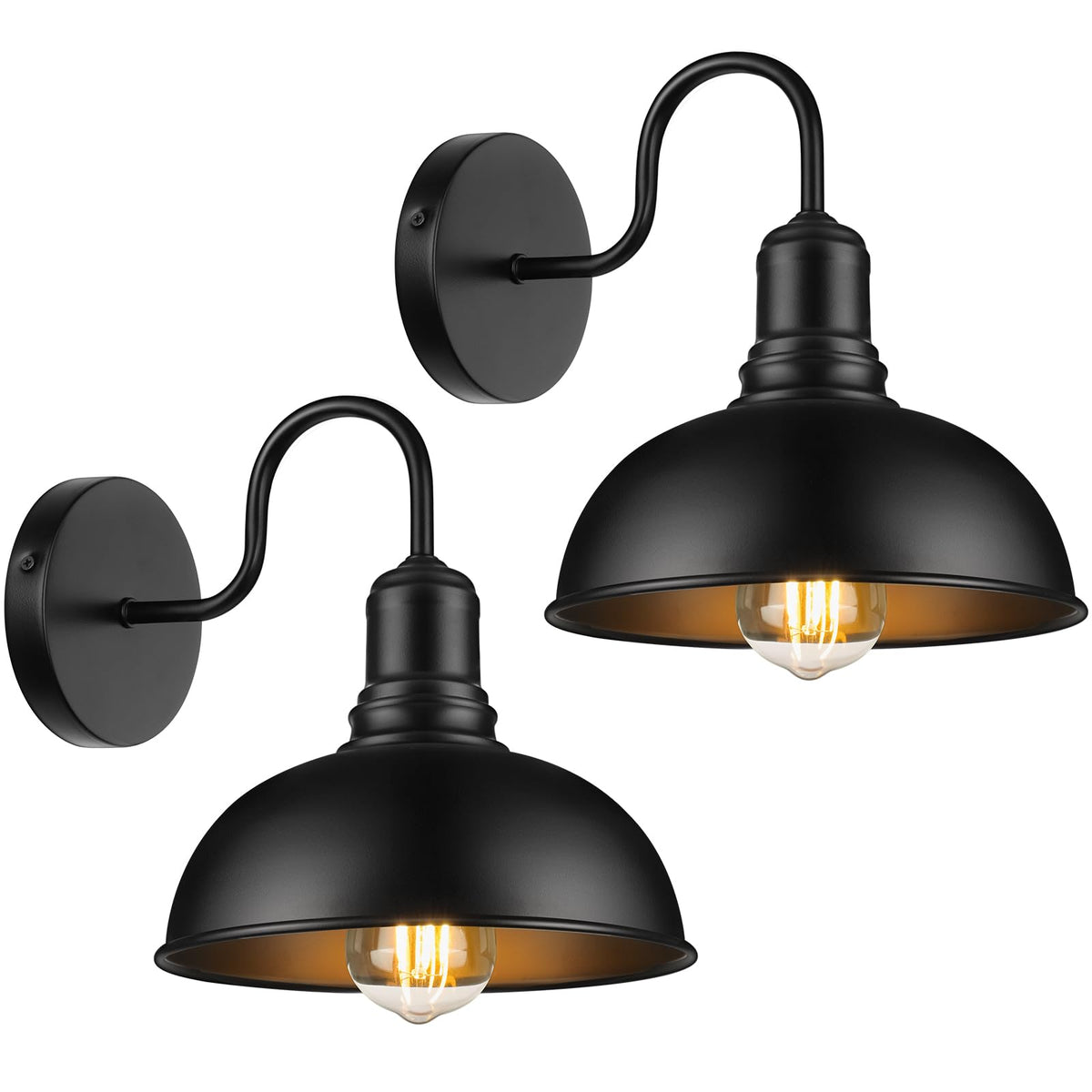 MATAMEYE outdoor wall sconce 2-pack provides classic barn style for inviting entryways.