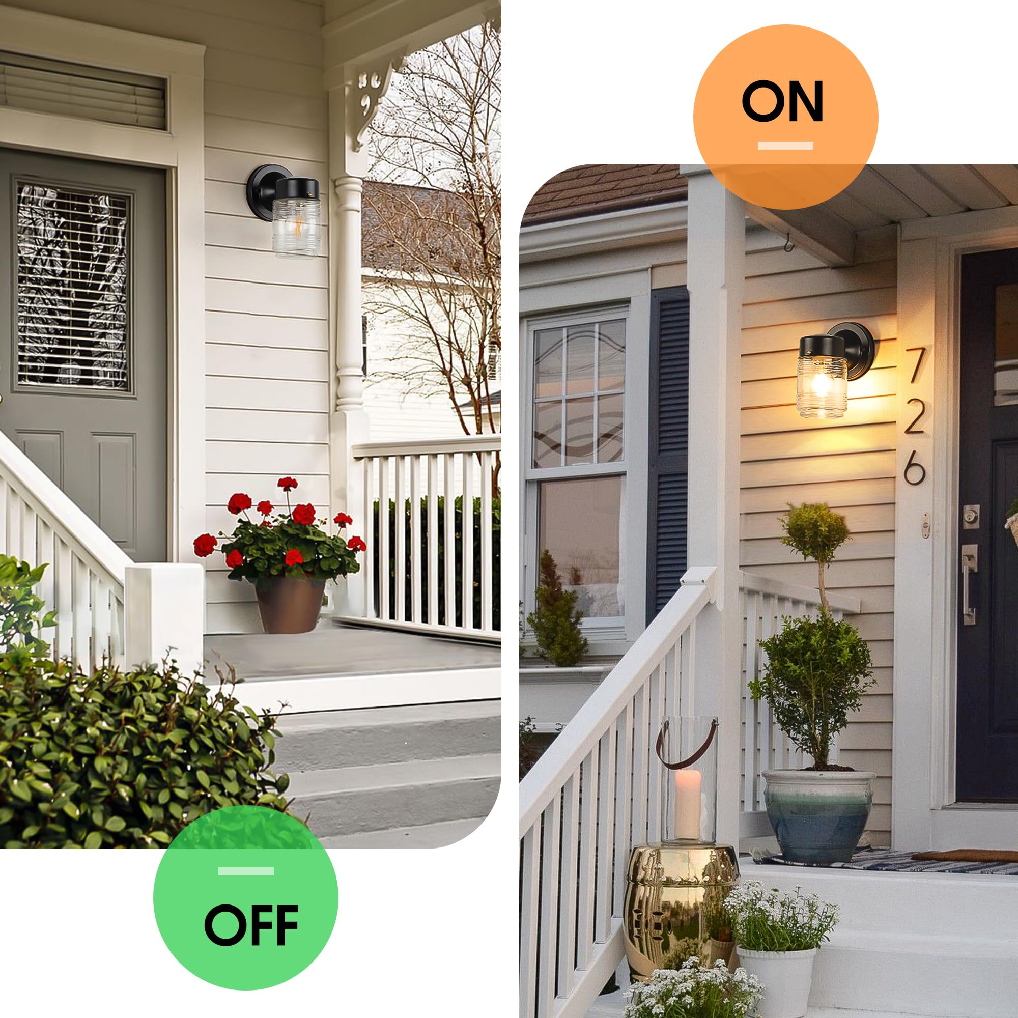 MATAMEYE outdoor wall sconce with clear ribbed glass for inviting ambiance