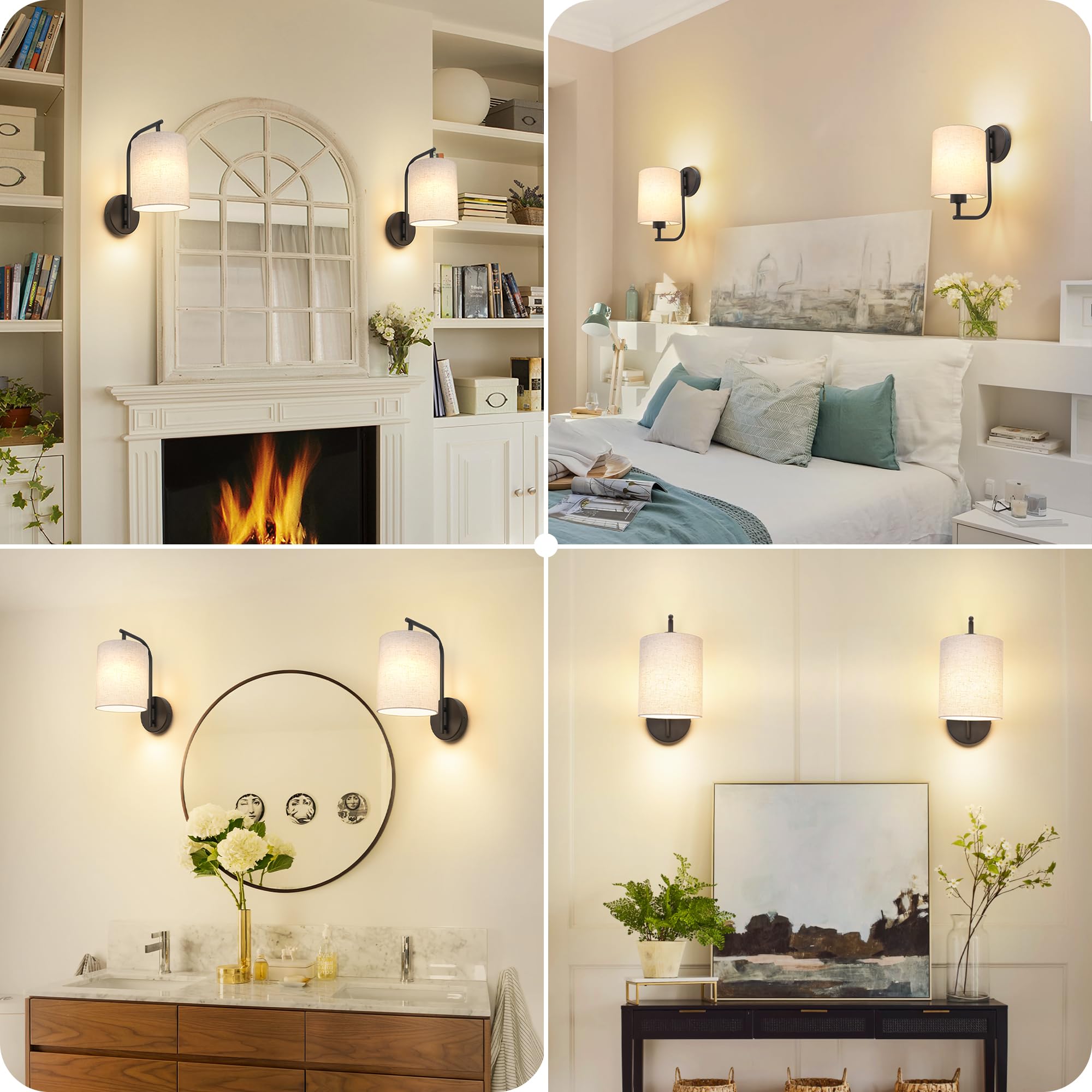 MATAMEYE two-pack wall sconces ready to install without wiring