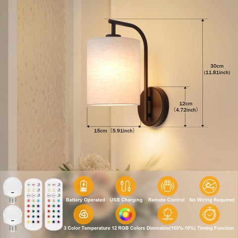 MATAMEYE wireless wall light dimmable for cozy ambiences