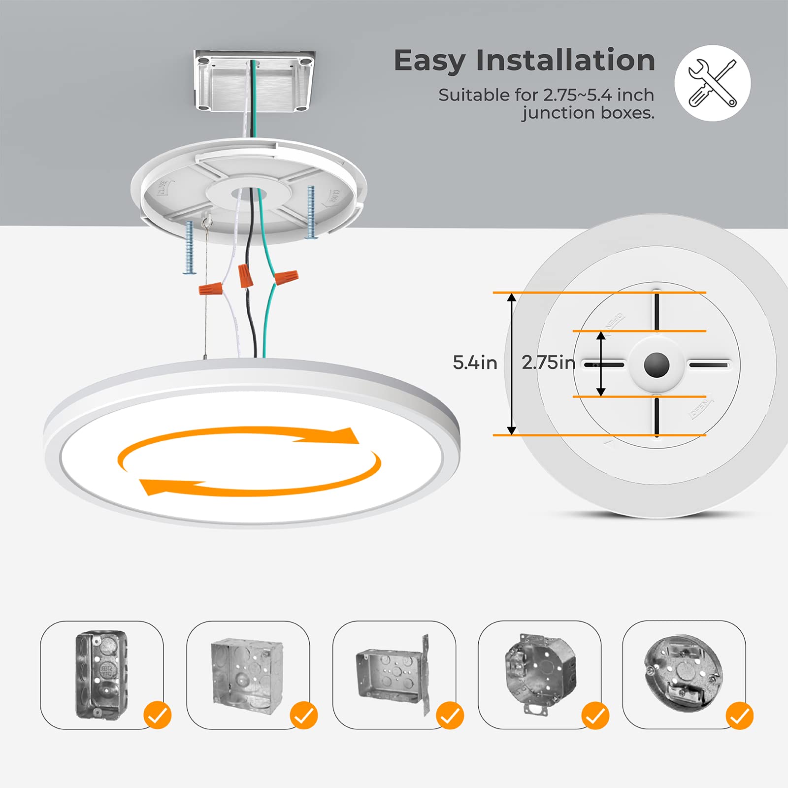 Easy-install Matane flush mount lights fit ceiling quickly and cleanly