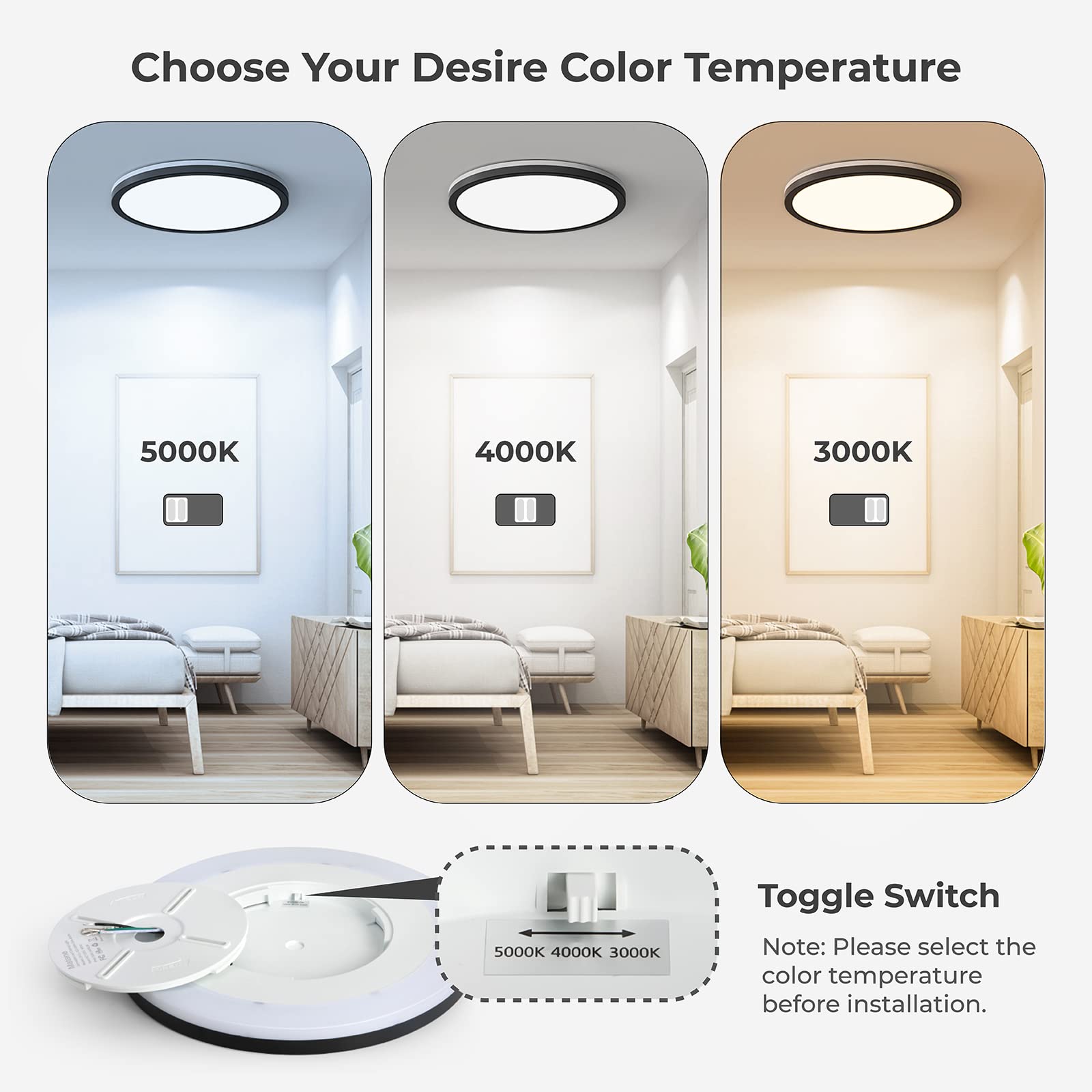Matane flush mount dimming switch enables smooth brightness control from 0 to 100%.