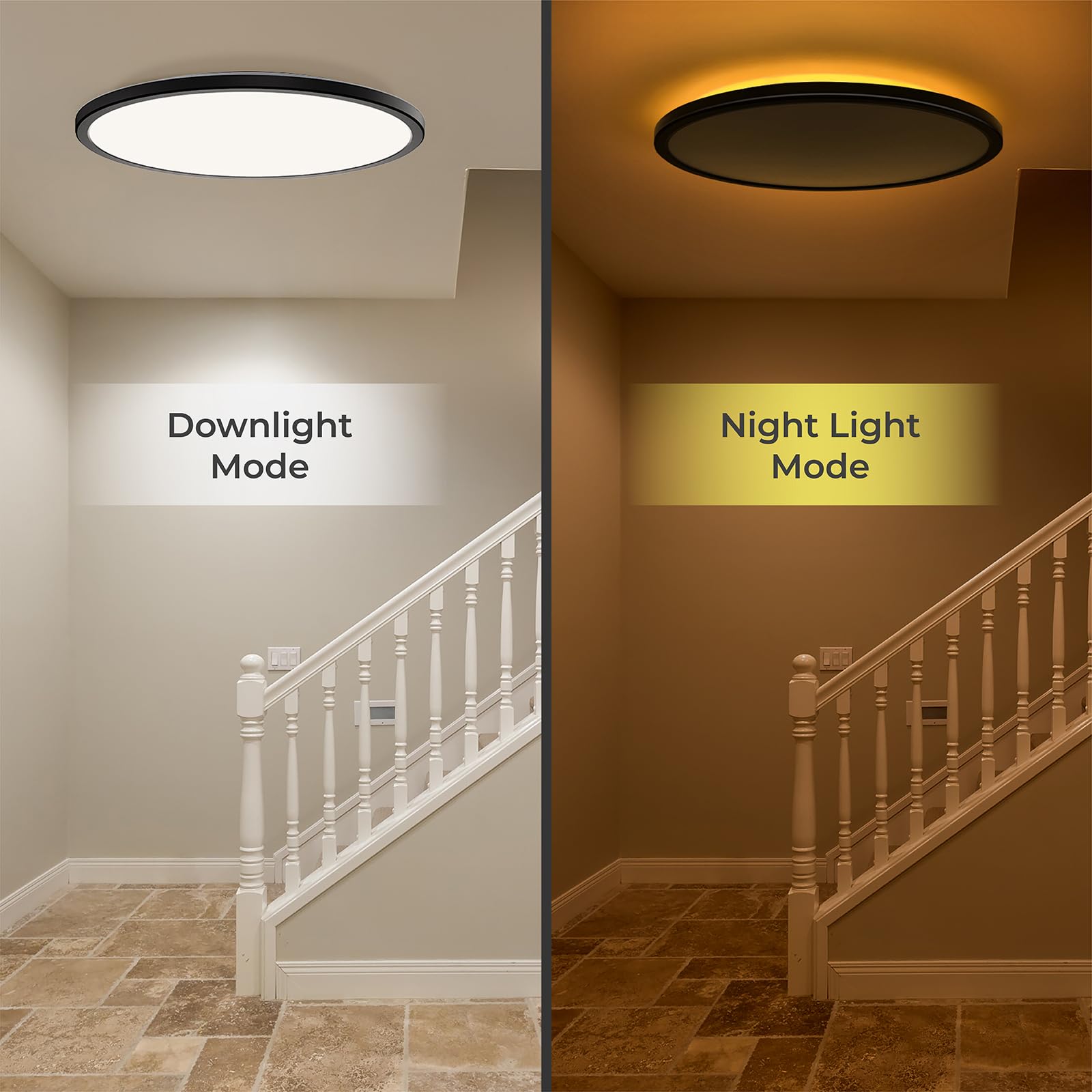 Matane ceiling light with remote control for easy brightness and color adjustments.