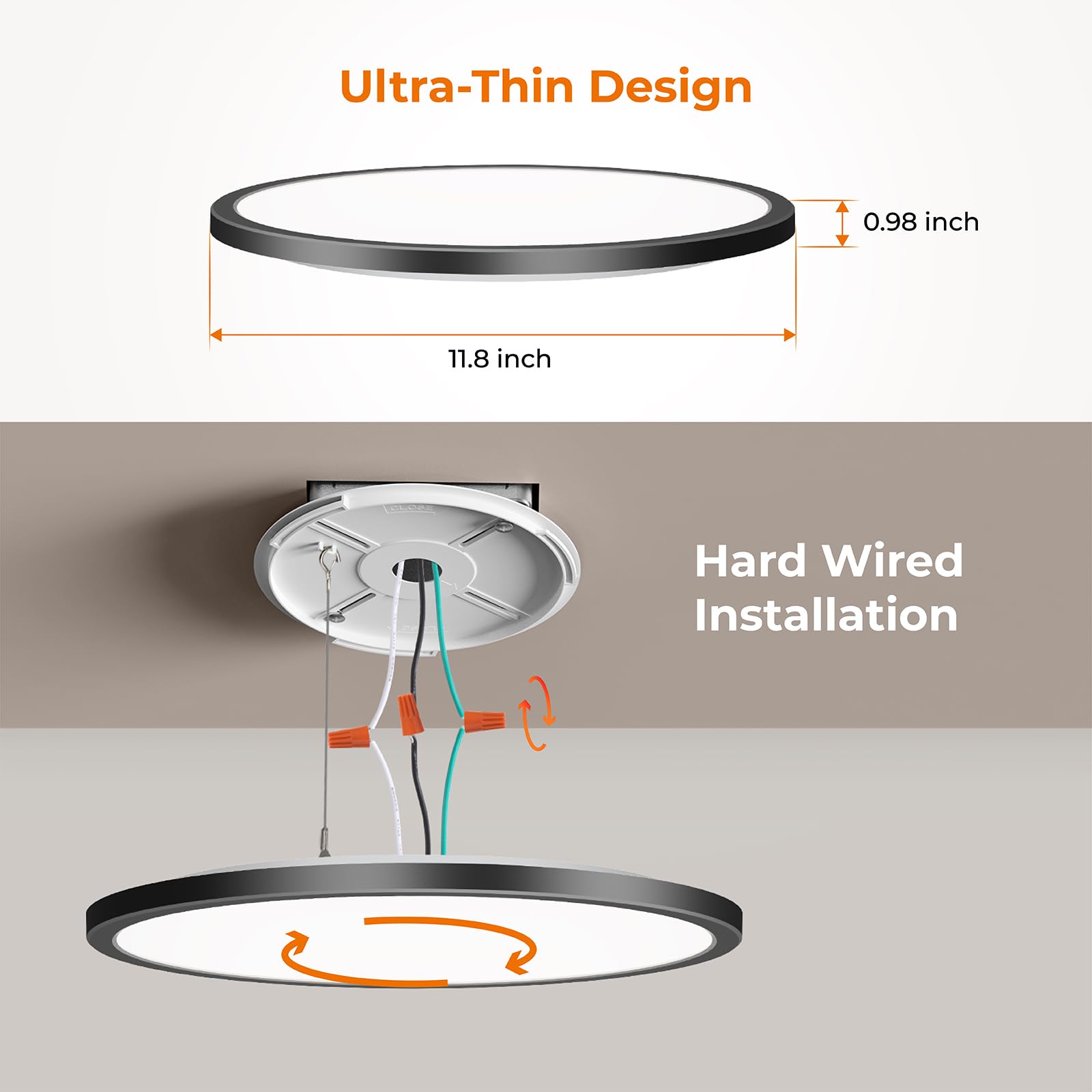 Matane hardwired ceiling light with simple installation guide