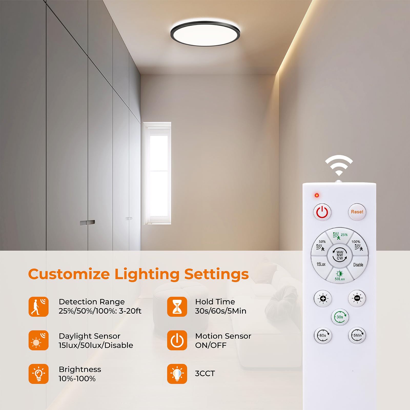 Matane LED ceiling light at 5000K cool white for clear visibility