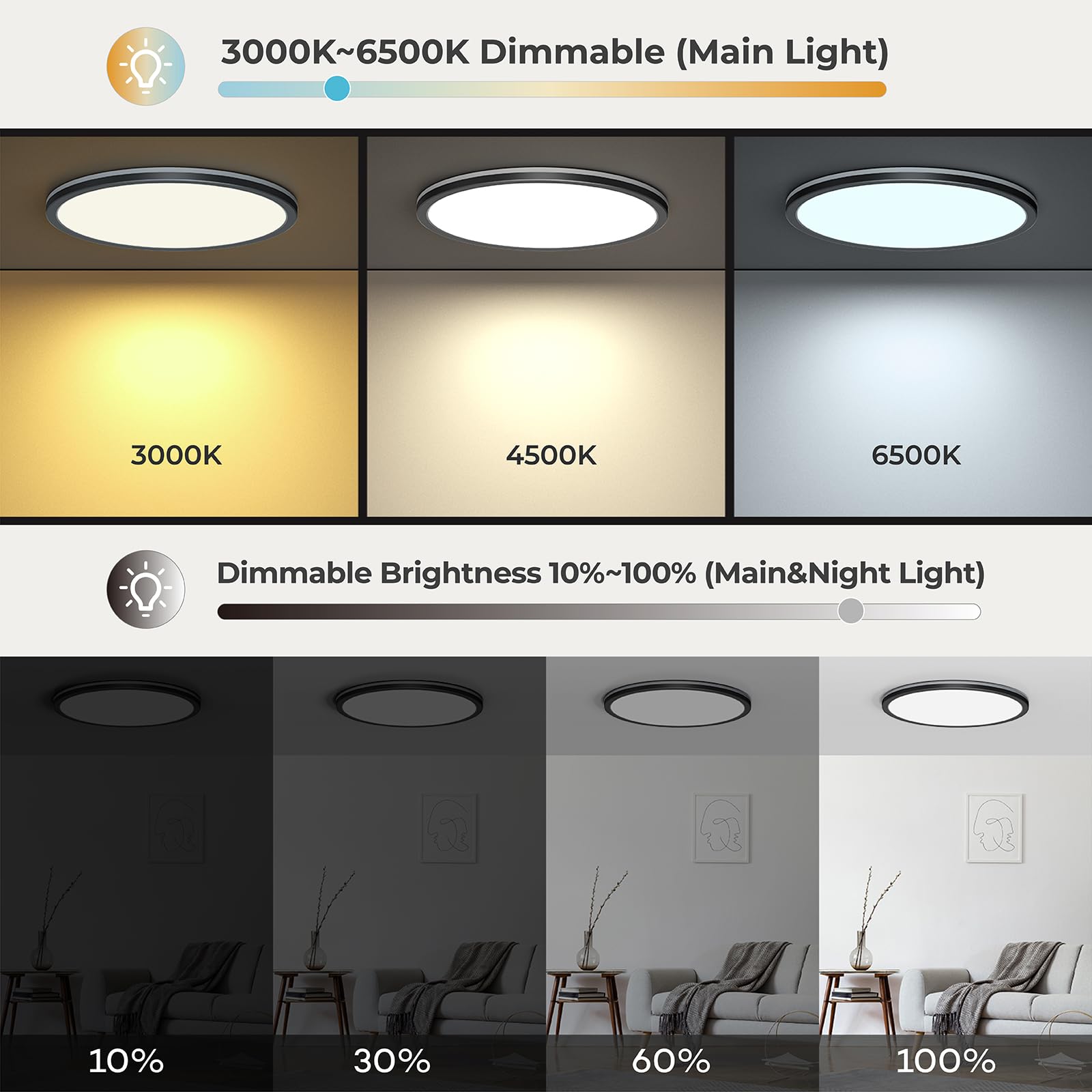 Matane night light at 2000K provides a soft glow for nighttime comfort