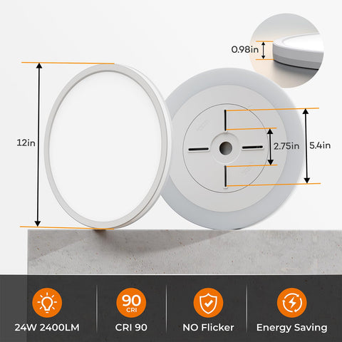 Matane round white ceiling light blends with modern interiors.