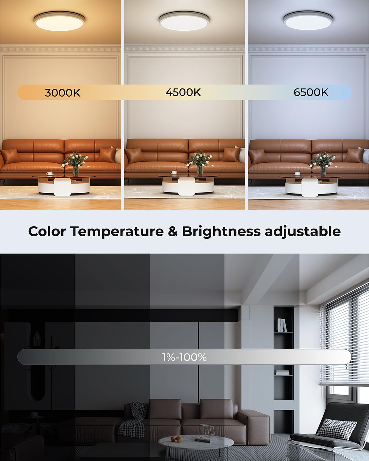 Matane color temperature range 3000K–6500K for warm to cool illumination