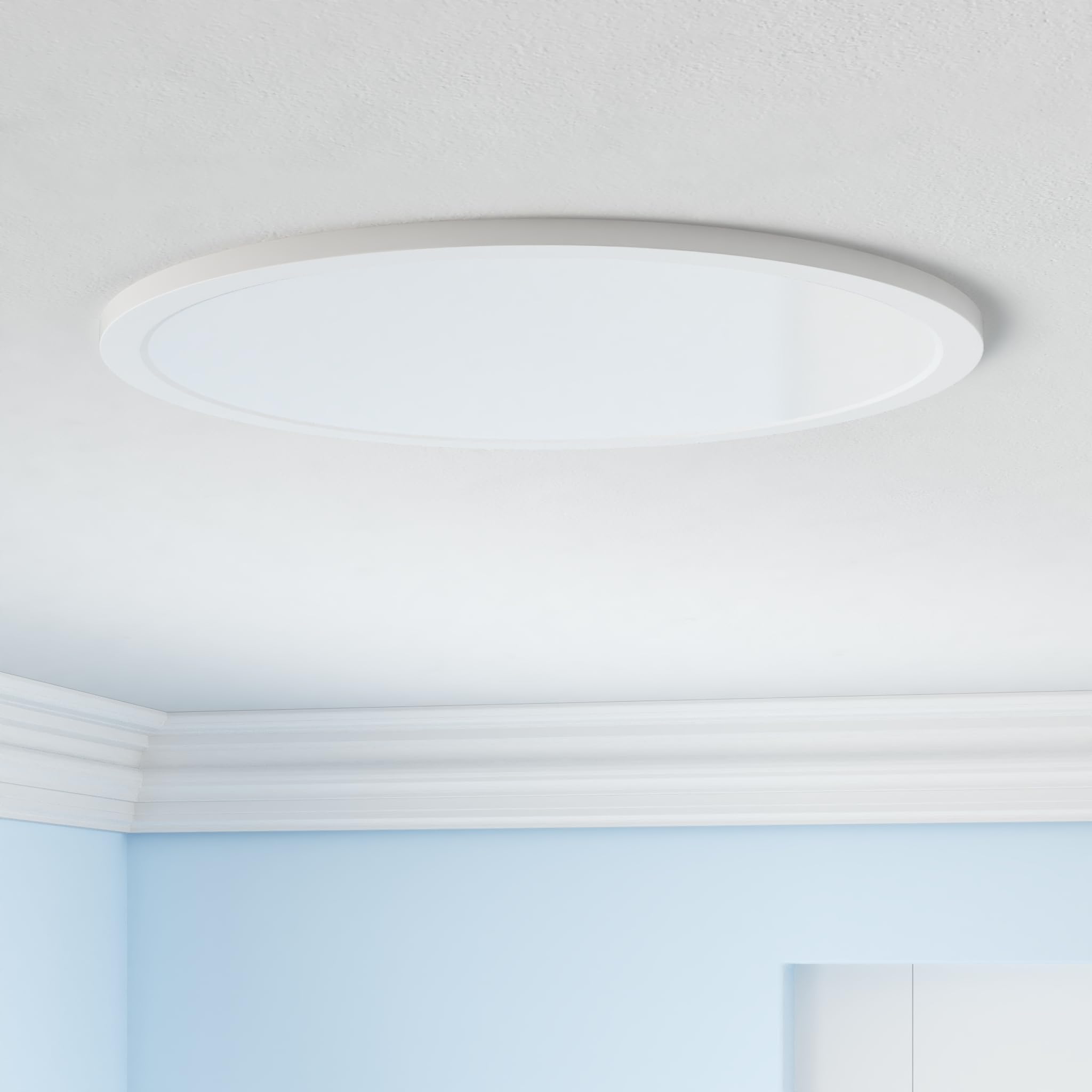 Close-up of Matane wired flush mount ceiling light on ceiling