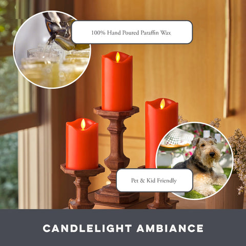 Matchless Candle Co. by Luminara 5.5-inch pillar with moving flame for mood lighting.