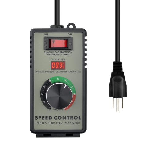 Matell motor speed controller front panel display for precise voltage control