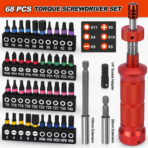 Matework 68Pcs click-technology image shows precise torque confirmation without overtightening.