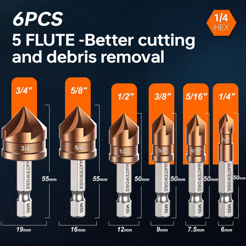 Five-flute design provides stable cutting and efficient debris removal