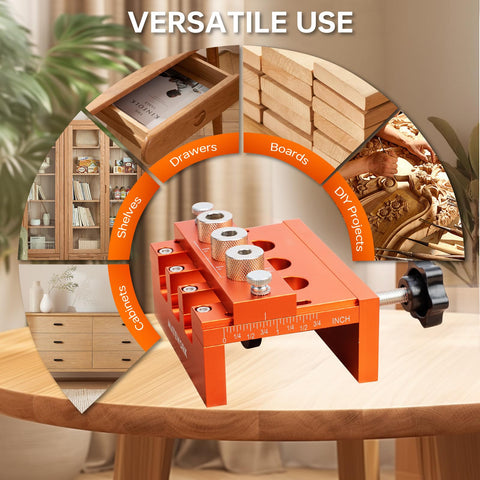 Matework dowel jig kit includes three drill bits and stop rings for versatile projects.