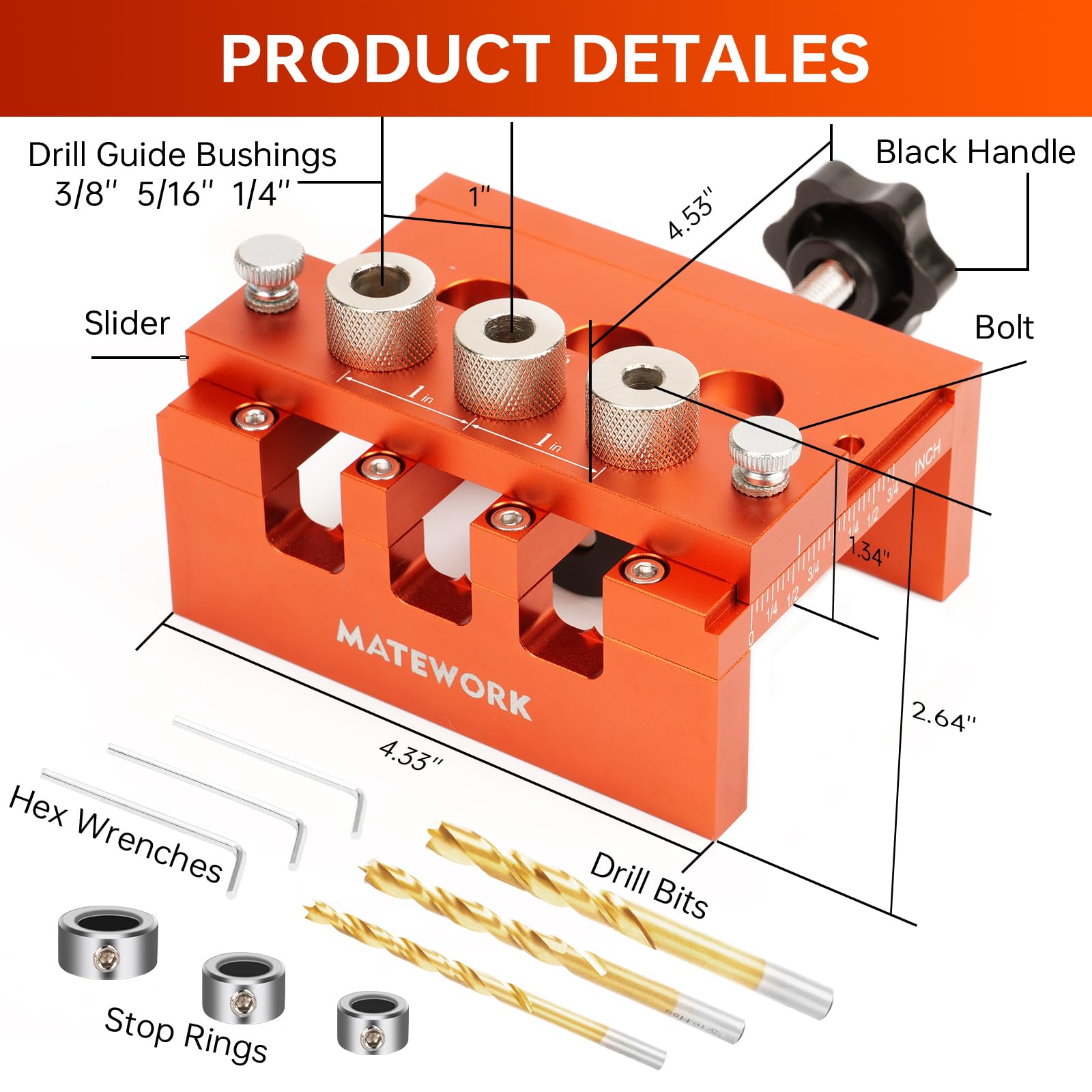 Matework dowel jig supports quick setup and reduced heat buildup for longer bit life.