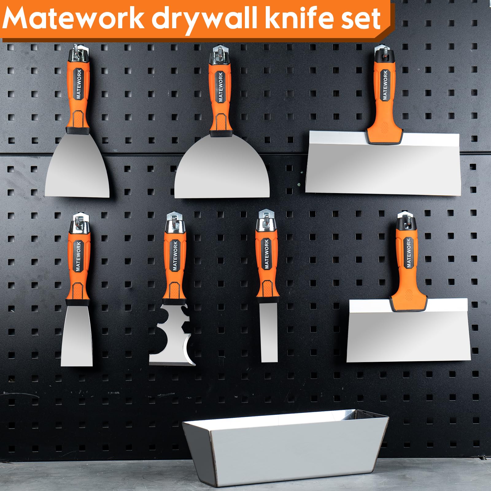 Matework 4-inch joint knife for feathered edges and tight corners.