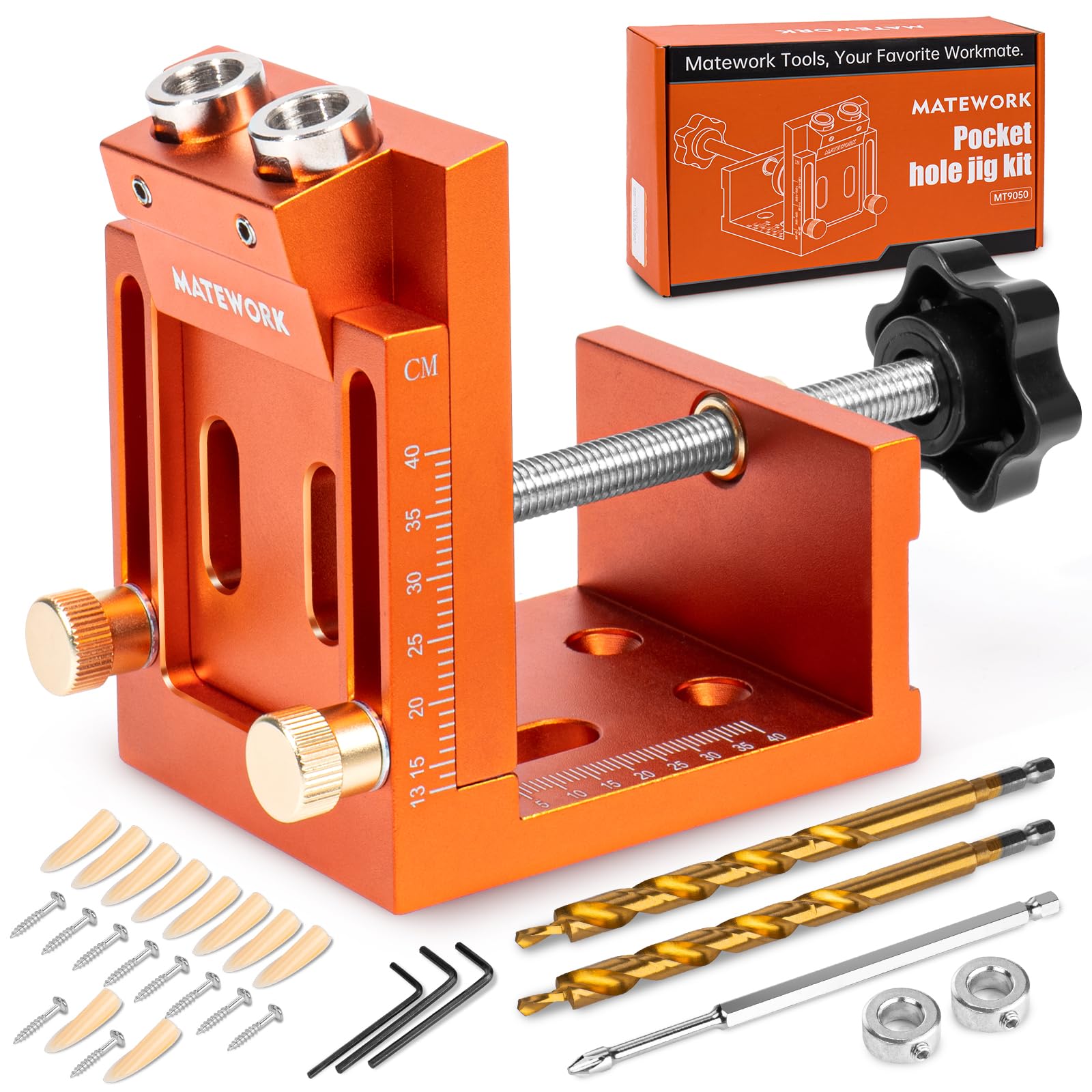 Matework pocket hole jig shows adjustable design for versatile joint alignment.