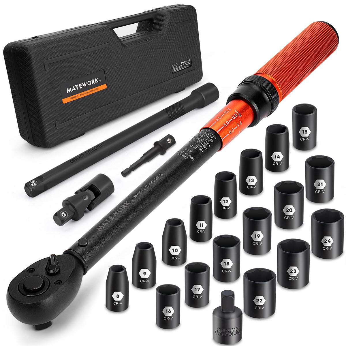 Matework torque wrench with 1/2 inch drive for precise tightening