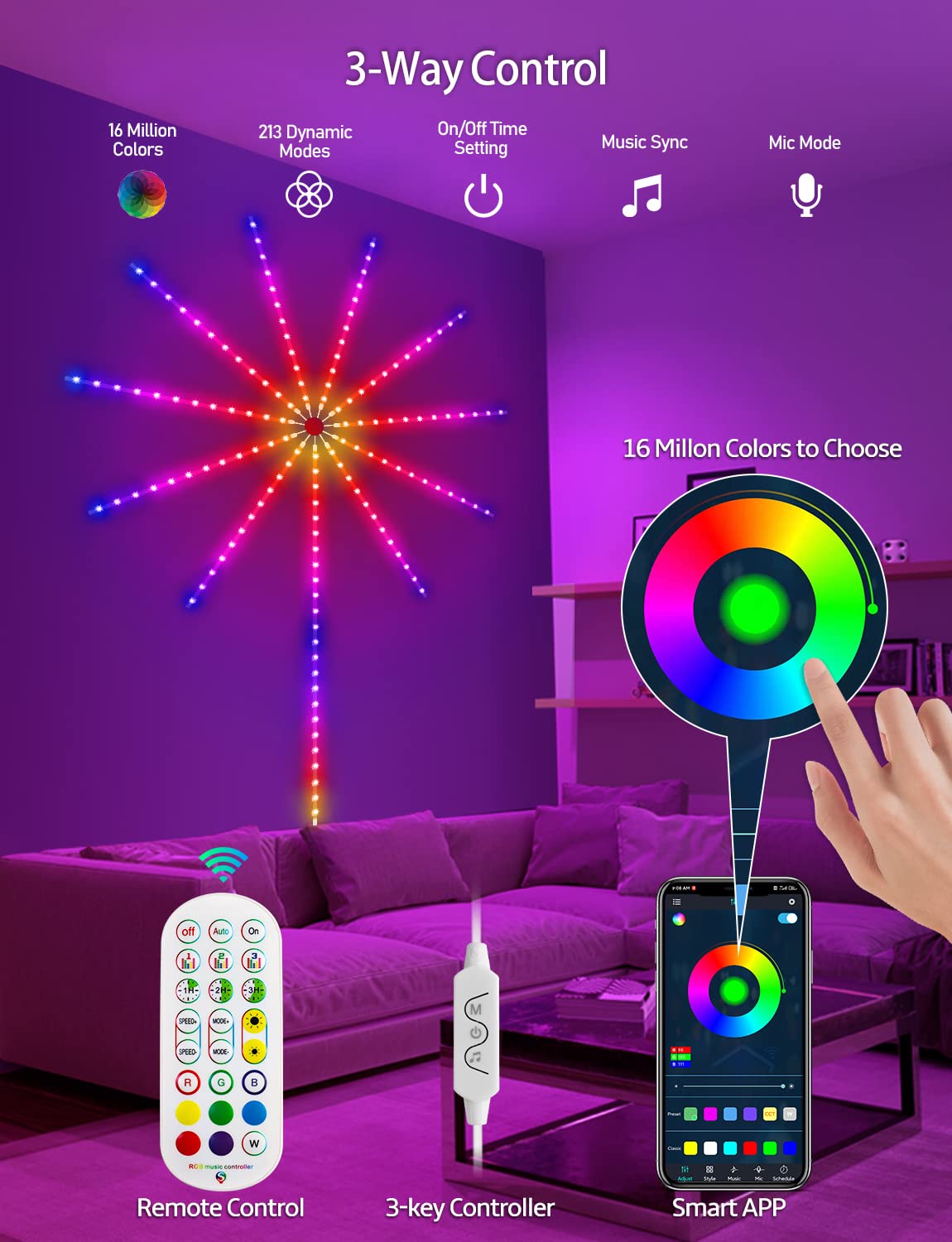MATICOD brighter RGB LED strip offering vivid colors and dynamic effects.