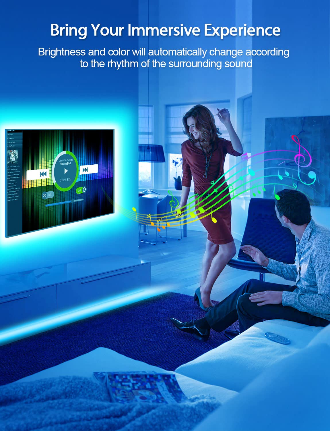 MATICOD duoCo Strip app control enables convenient mood lighting.