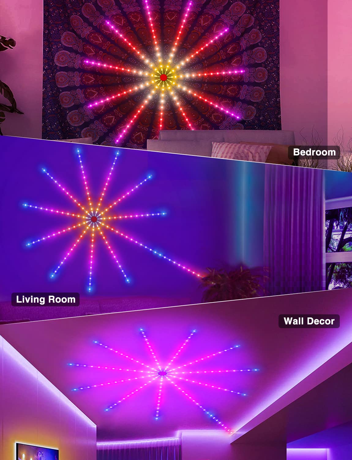 MATICOD self adhesive light strip attaches easily to clean surfaces.