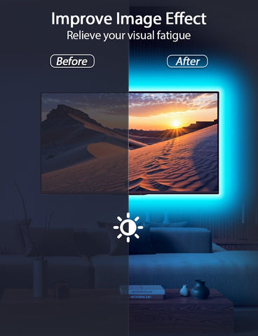 MATICOD USB-powered backlight ready for quick setup on any TV.