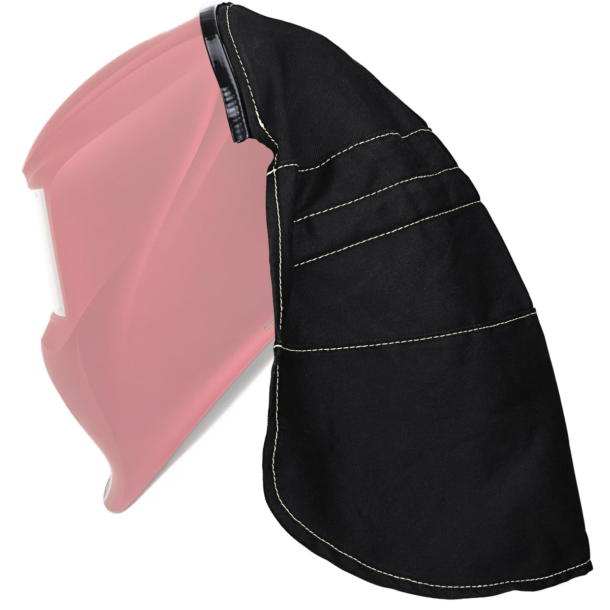 MATINA welding hood cover extended wrap-back view for full neck protection against sparks and spatter.