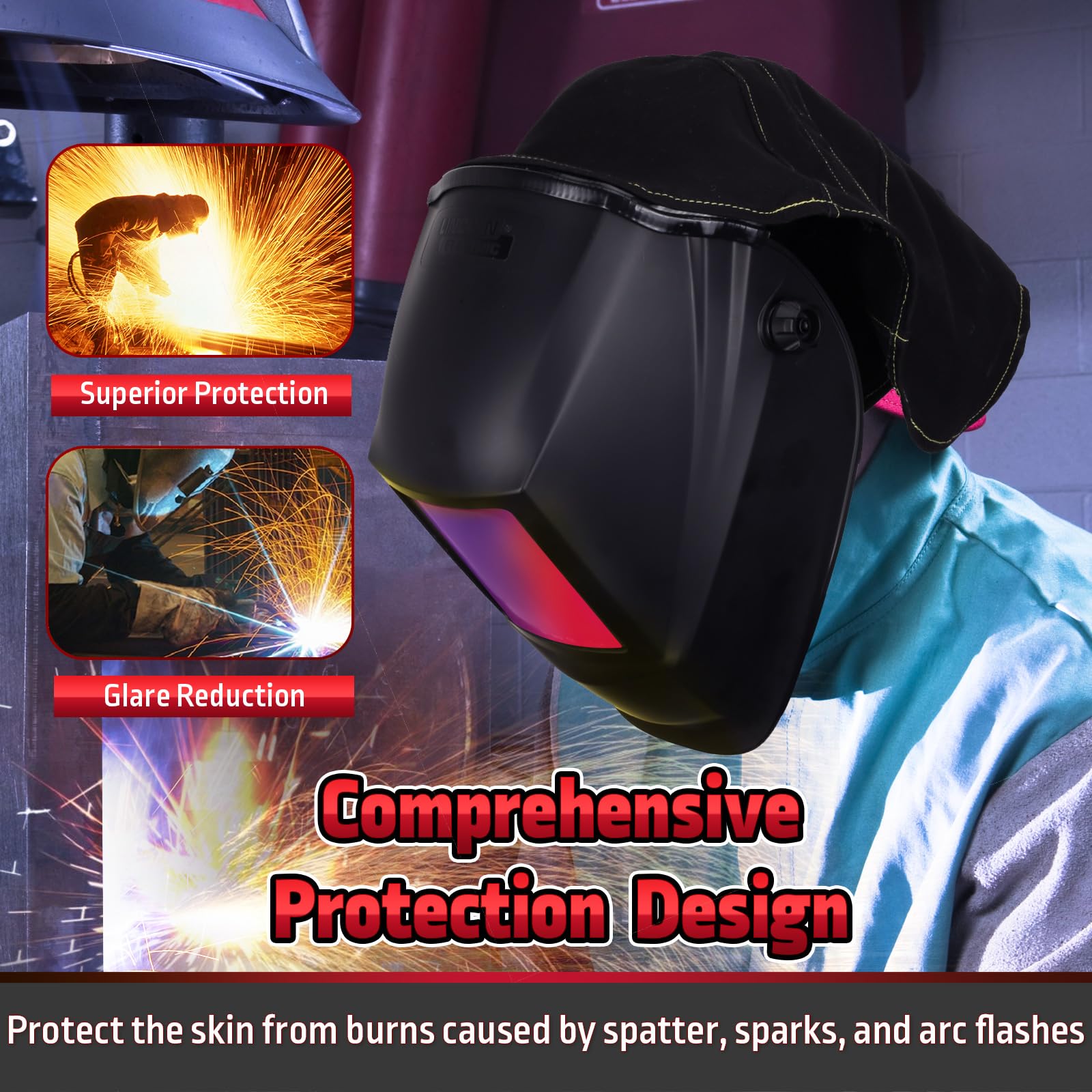 MATINA welding hood cover with press-fit seal demonstrates quick, tool-free attachment.