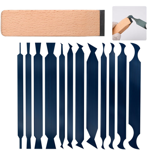 Matscover cabinet scraper set in blue steel for precise shaping and finishing