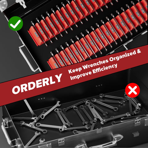 Matscover red organizer emphasizes visibility and quick tool access