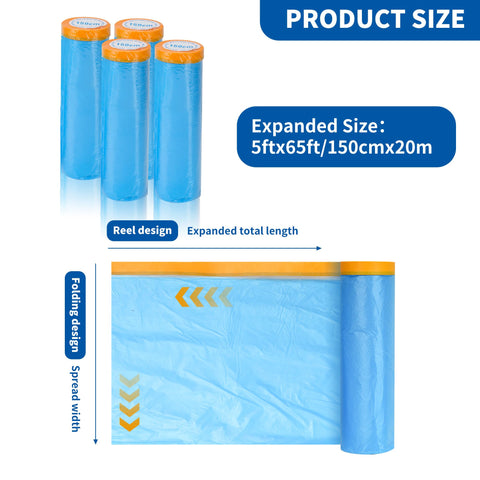 MATUFF masking film with fold design for quick, clean unfolding and setup