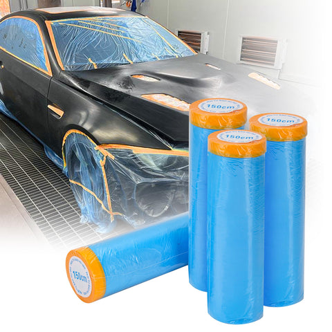 MATUFF pre-taped masking film rolls protecting surfaces during painting
