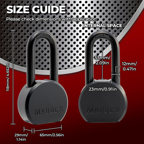 Maudex PME65 boron shackle provides high resistance to cutting attempts.