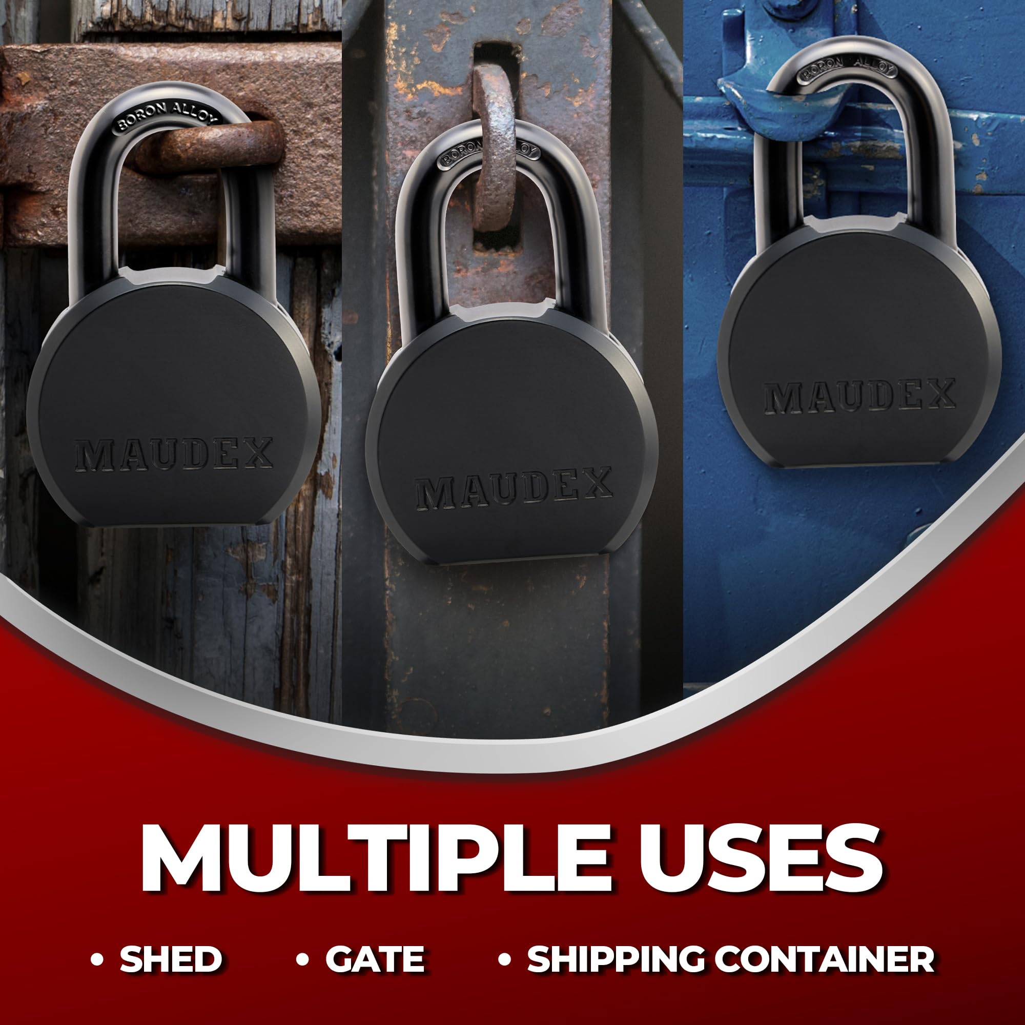 Maudex PML65 with electrophoresis coating protects body and shackle from rust.