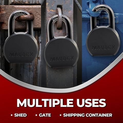 Maudex PML65 with electrophoresis coating protects body and shackle from rust.