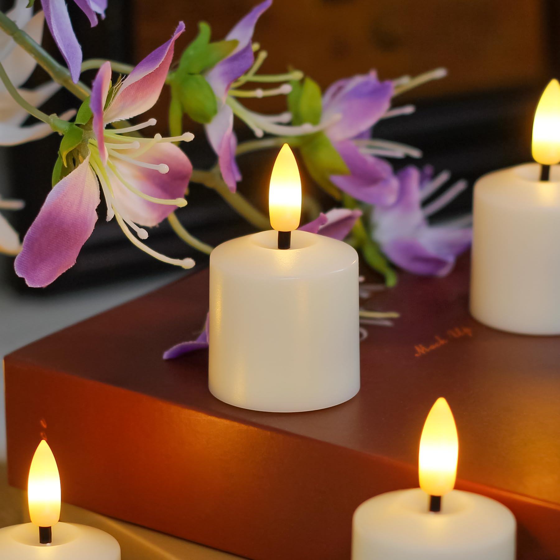 Mavandes compact tealight fitting on a shelf or mantel
