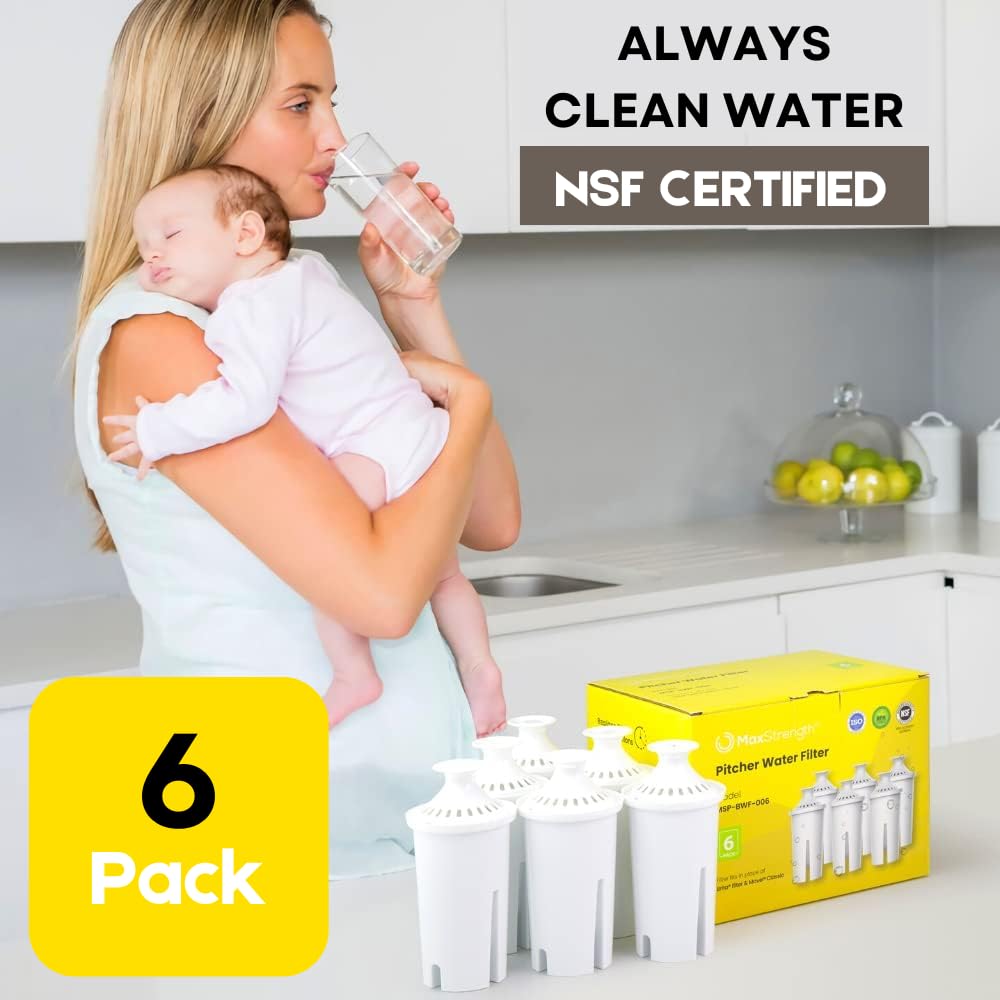 Max Strength Pro filter for Brita dispensers enhances water clarity.