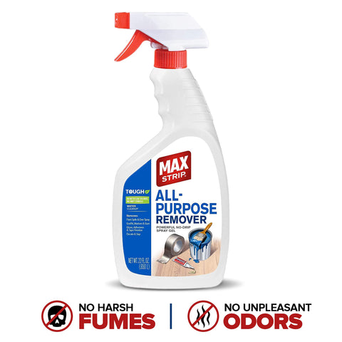 Max Strip adhesive residue remover spot treatment leaves surface ready for painting
