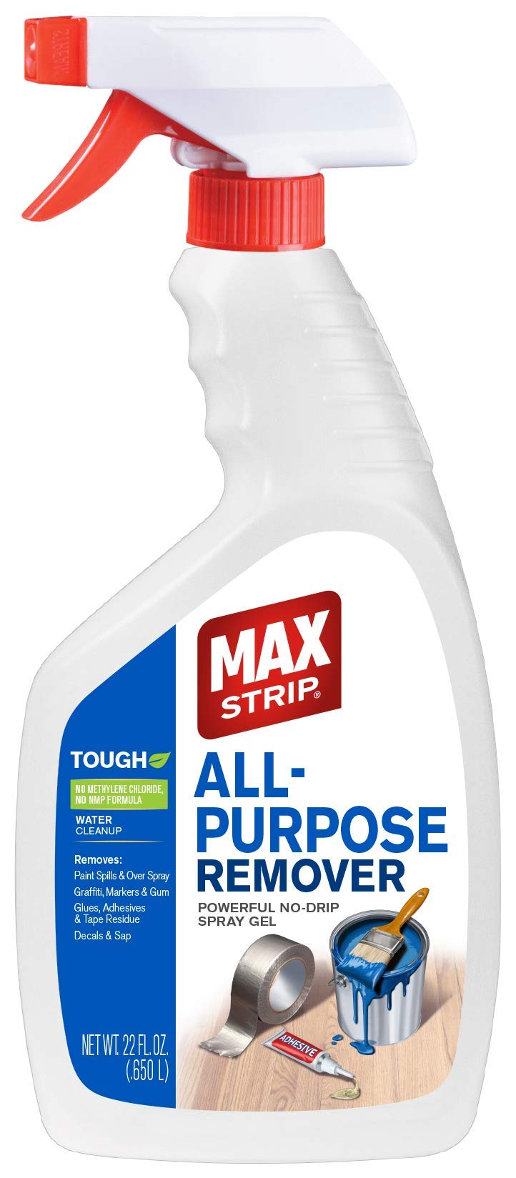 Max Strip all-purpose paint remover spray bottle for overspray cleanup with a no-drip gel