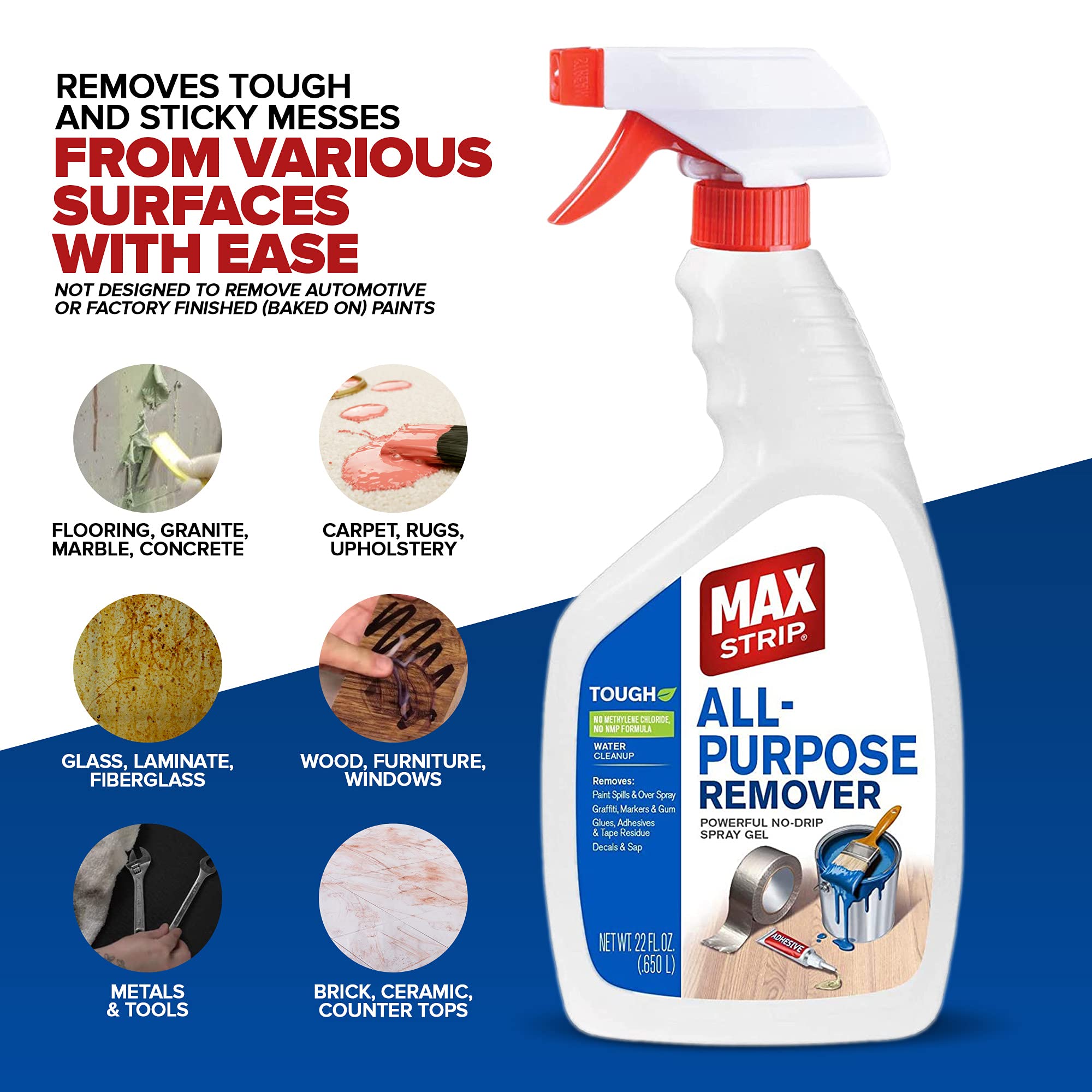 Max Strip fast-acting surface remover on brick and concrete yields simple wipe-away results