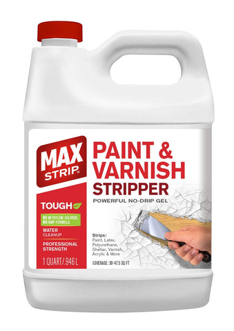 Max Strip Paint Stripper 32oz bottle efficiently removes multiple coatings from wood