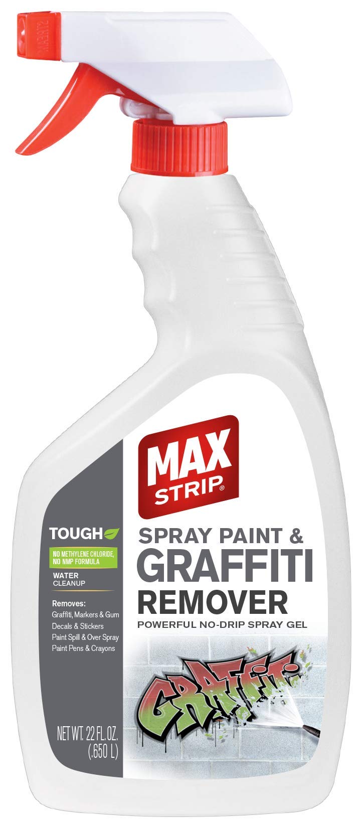 Max Strip spray gel application demonstrates fast action on stubborn marks