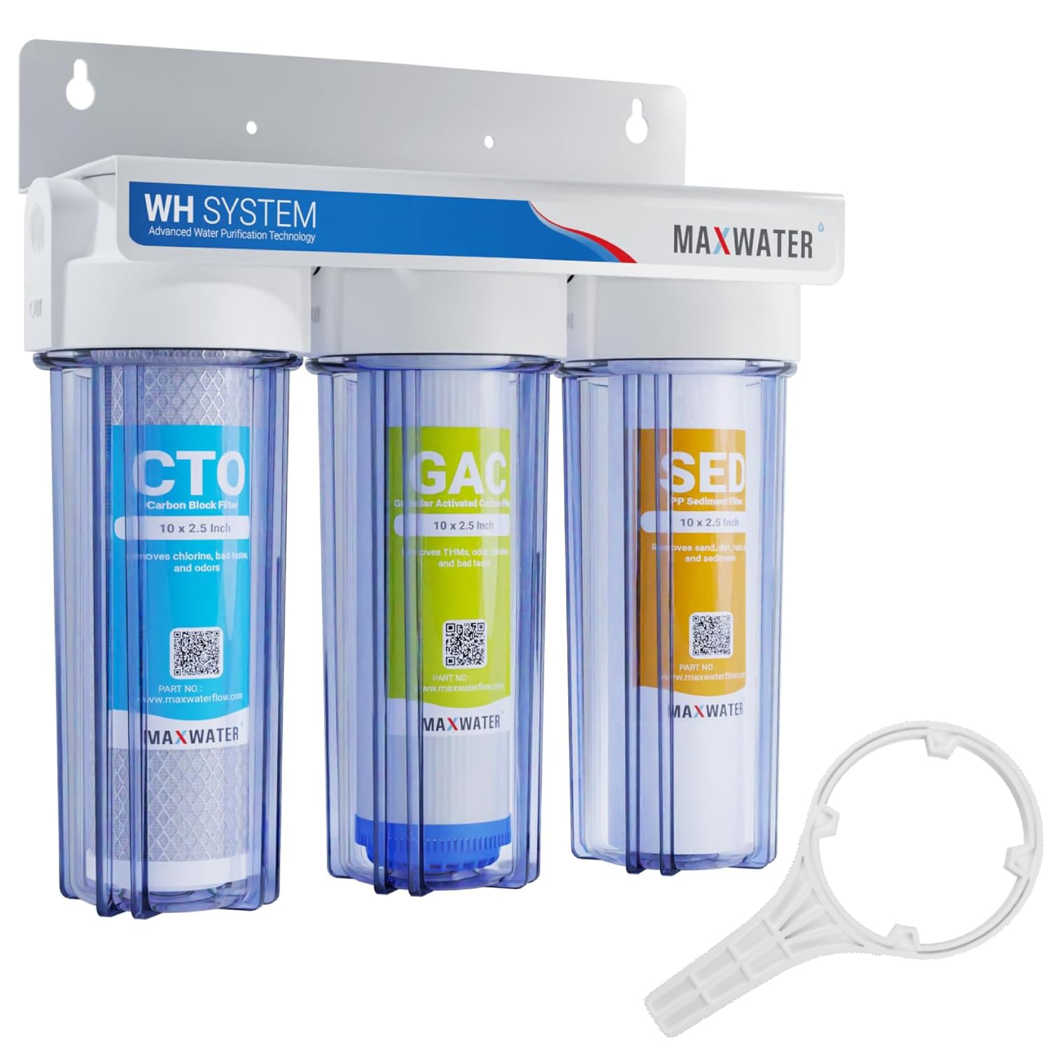 Max Water 3-Stage Whole House Filtration System WH-SC2 for City Water ...