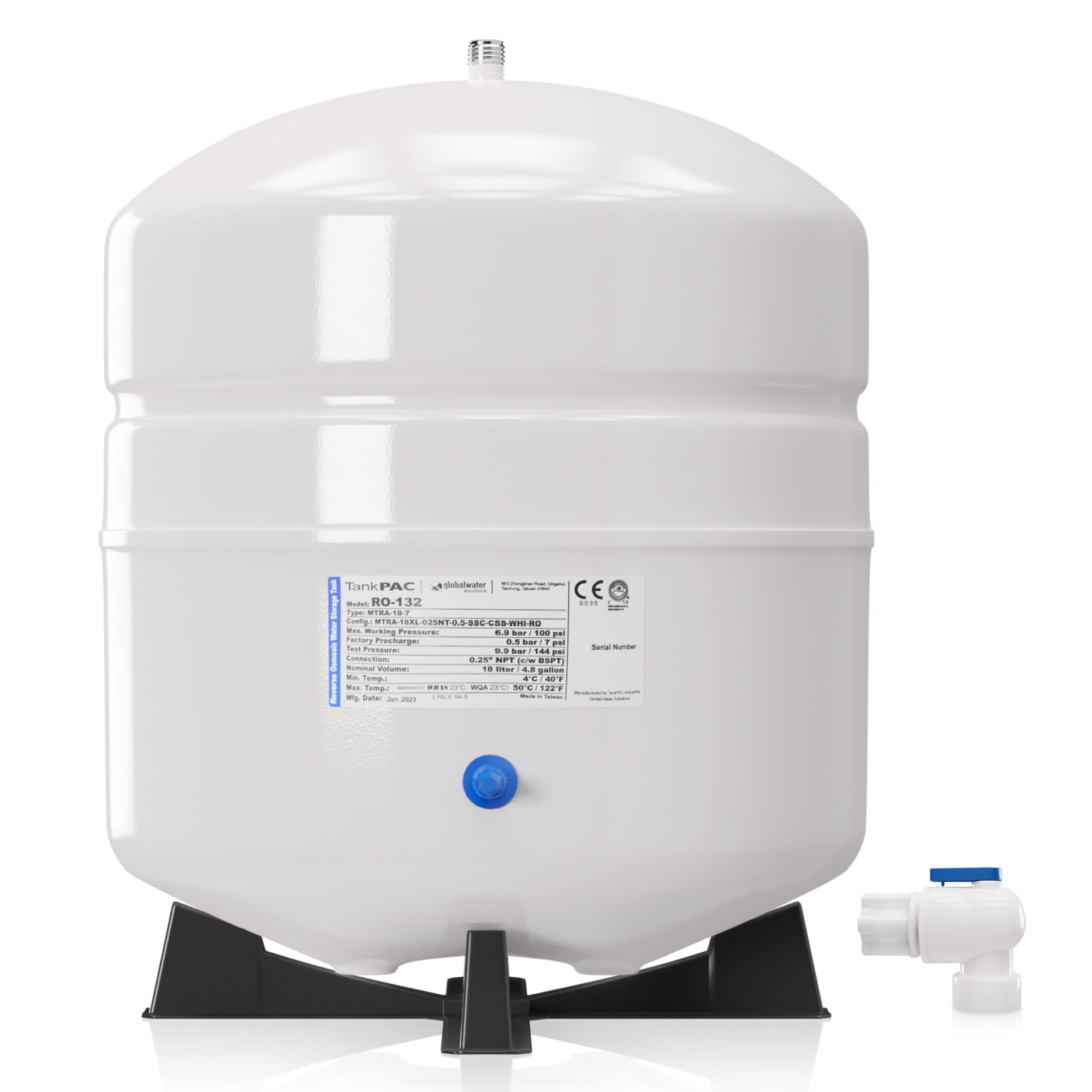 Max Water NSF heavy-duty RO storage tank for reliable home filtration storage