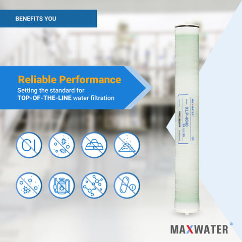 Max Water XLP-4040 BPA-free construction emphasizes safe filtration materials.