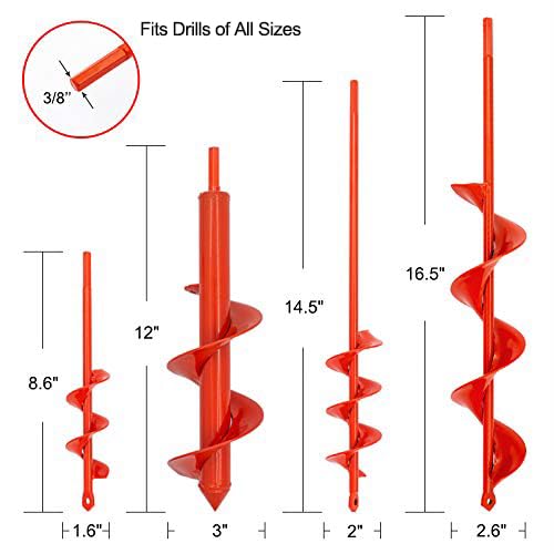 MAXCCINO auger drill bit 3 x 12 inches enables rapid soil prep for bulbs and seedlings.